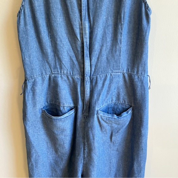 Madewell Chambray Denim Jumpsuit Wide Leg & Pockets, Size 4 - Picture 10 of 11